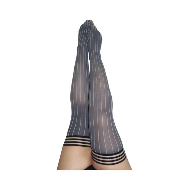 Kixies Annabelle Grey Pin Stripe Size C - Fabric & Feel