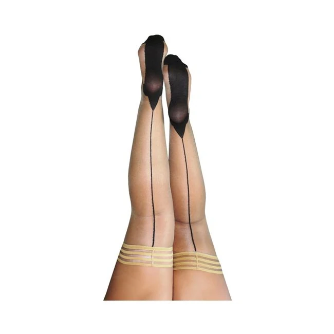 Kixies Ruby Nude Black Back Seam Size a - Fit & Sizing