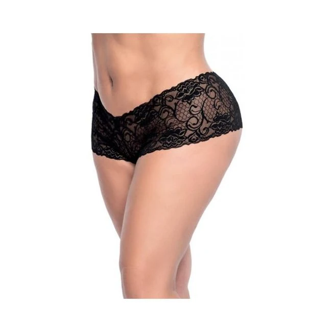 Lace Boyshort Black 1x/2x - Fabric & Feel