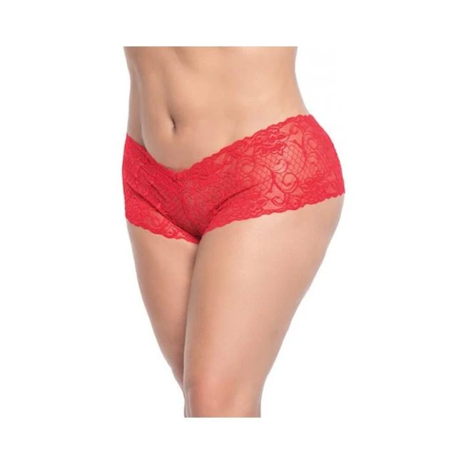 Lace Boyshort Red 1x/2x - Fabric & Feel