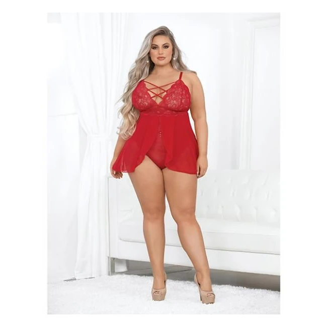 Lace & Mesh Teddy Doll - Fabric & Feel