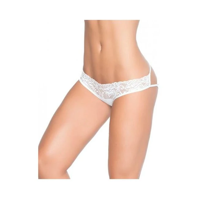 Lace Panty W/back Cage Black Md - Fabric & Feel