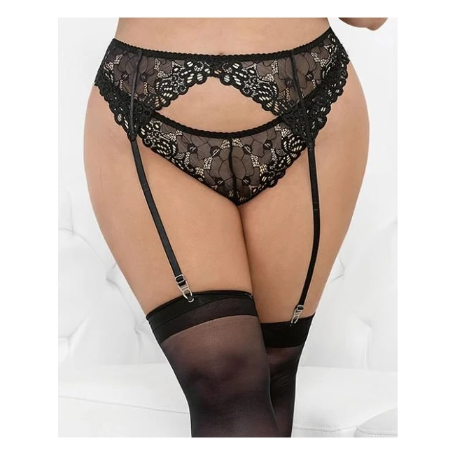 Lace Romance Garterbelt Black 1x/2x - Fabric & Feel