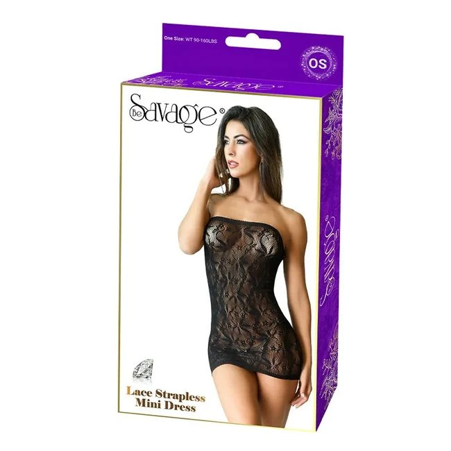 Lace Strapless Mini Dress - Lace With Gentle Stretch
