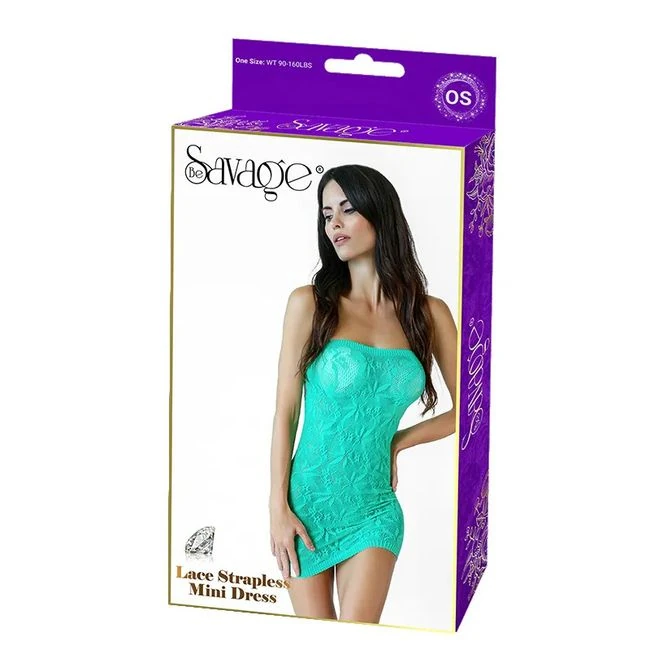 Lace Strapless Mini Dress - An Elastic Band Holds the Line