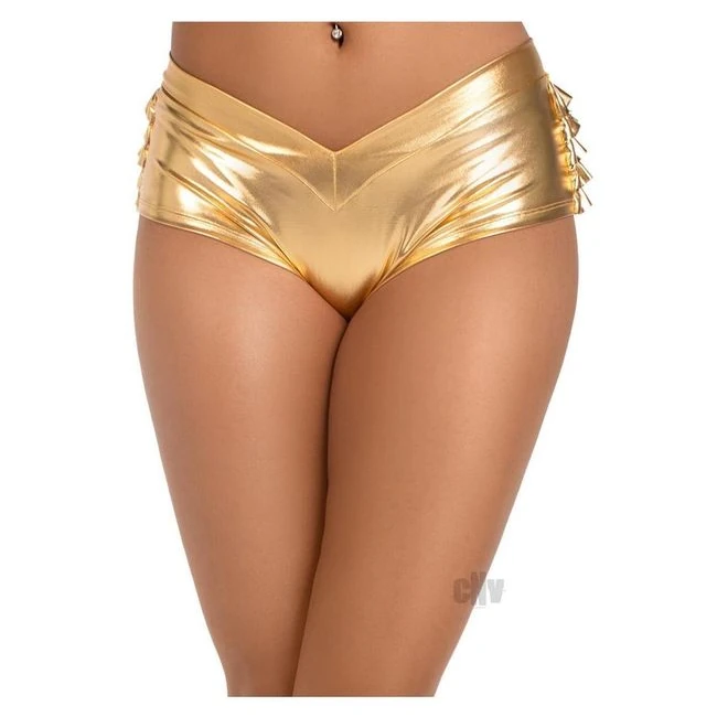 Lame Ruffle Back Shorts Lg Gld - Fabric & Feel