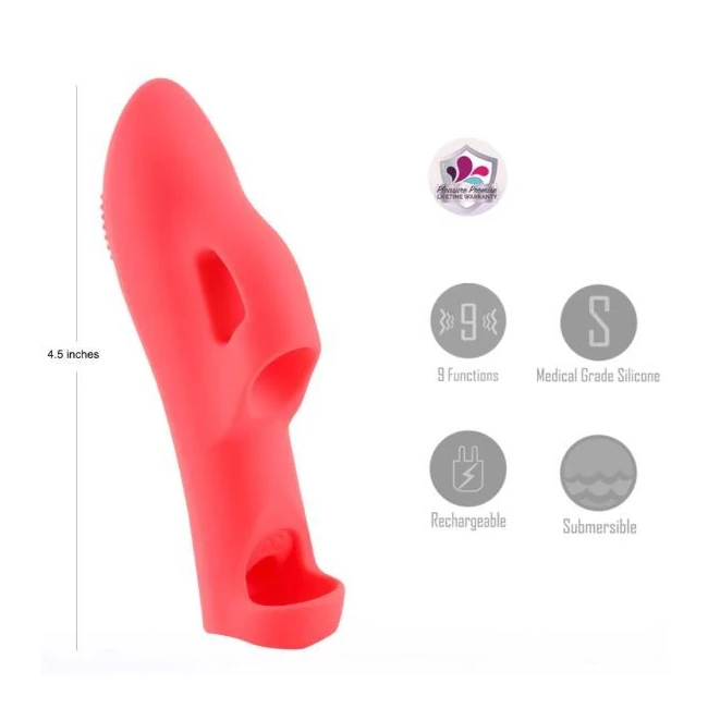 Lana Liquid Silicone Finger Vibe Red - Vibration Modes and Settings