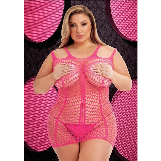 LAPDANCE SHREDDED MINI DRESS HOT PINK - Fabric & Feel