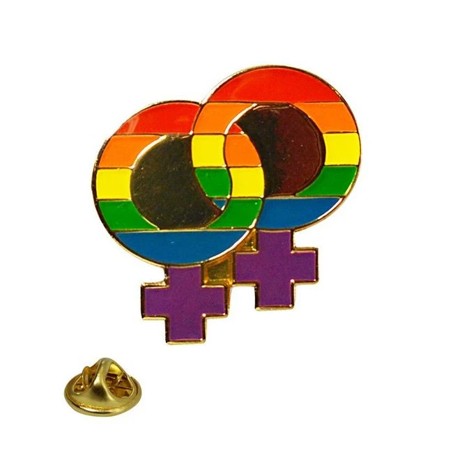 Lapel Pin Rainbow Double Female - Overview