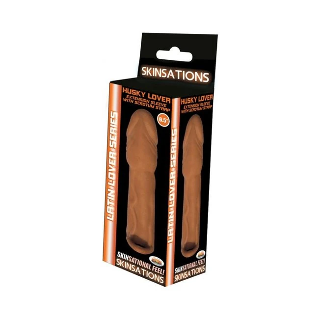Latin Lover 6.5 Inches Husky Lover Extension Sleeve Scrotum Strap - Internal Texture