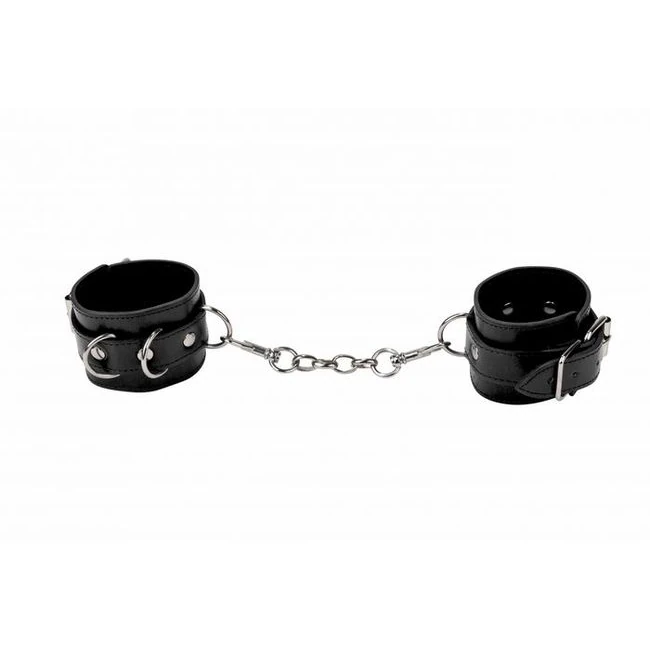 Leather Cuffs - Metal D-Rings for Linking Gear