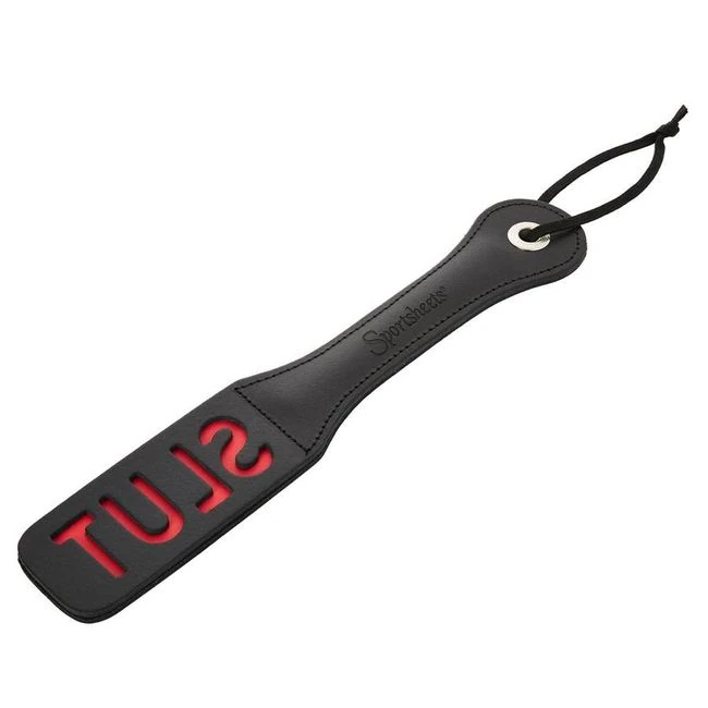Leather Impressions Paddle 12in Slut - Design & Features