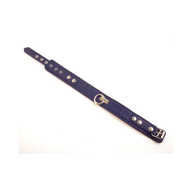 Leather Plain Collar with Removeable O-ring - Blue - Build & Quality