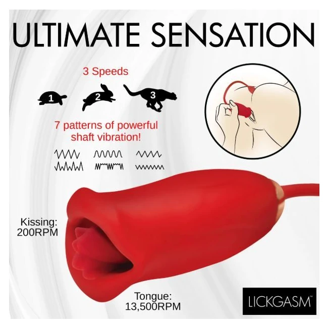 Lg Magic Kiss Clit Stim W/ Thrusting Vibe - Vibration Modes and Features