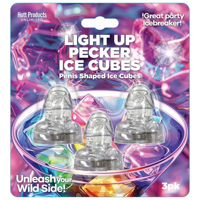 Light up Pecker Ice Cubes 3pk - Lights That Start in the Drink