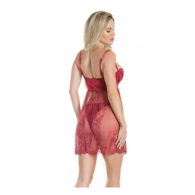 Lightly Padded Demi Cup Lace Babydoll & Crotchless Panty Red - What Is the Lightly Padded Demi Cup Lace Babydoll & Crotchless Panty Red?