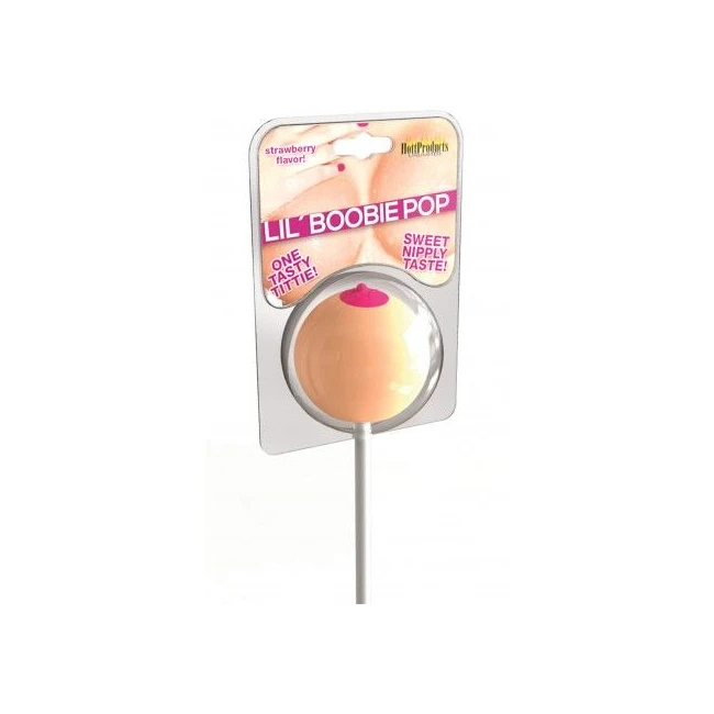 Lil Boobie Candy Lollipop - Strawberry Candy Shaped Like a Pair of Breasts