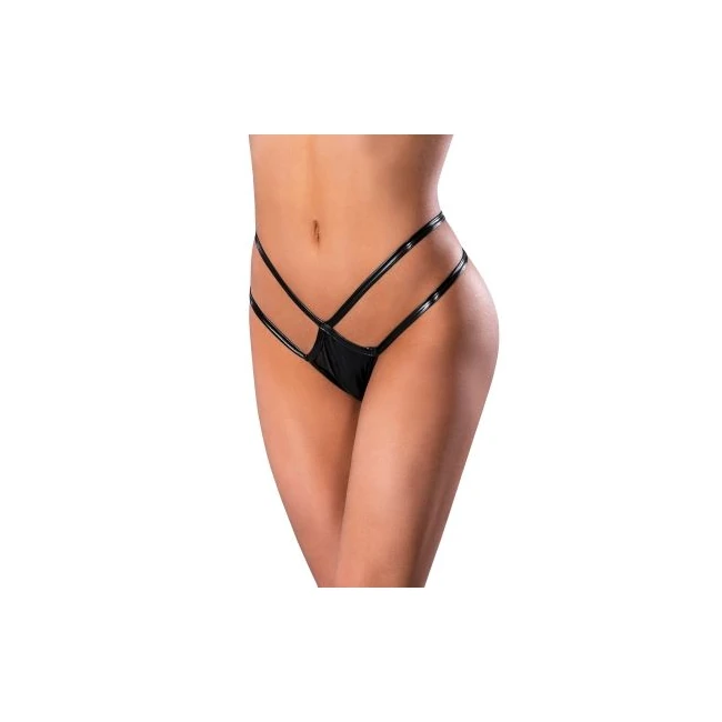Liquid Onyx Crotchless Panty - Straps, Open Cut, and Two Size Ranges