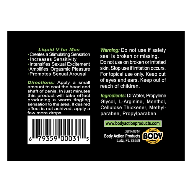 Liquid V Men Bottle .5 Oz Carded - Liquid V Men Bottle .5 Oz Carded