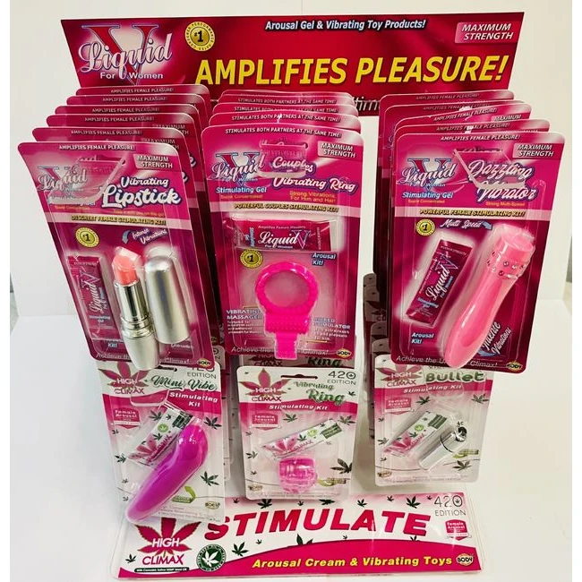 Liquid V/high Climax Vibrating Toy Acrylic Display - Liquid V and High Climax Vibrating Toy Acrylic Display