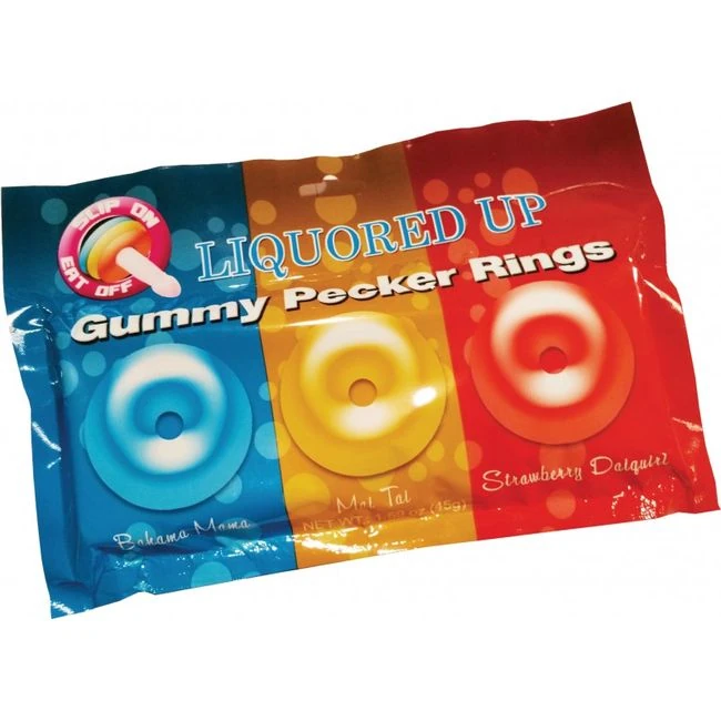 Liquored up Pecker Gummy Rings 3pk - by HOTT Products