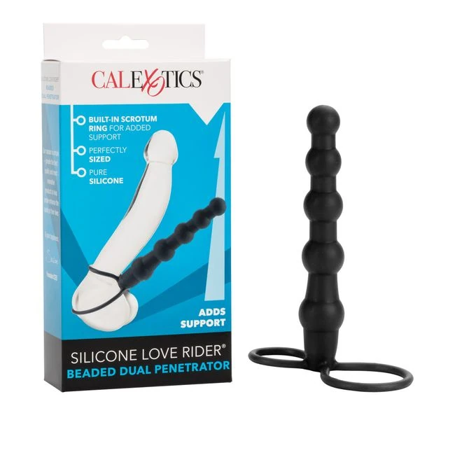Love Rider Beaded Dual Penetrator Black - Shape & Comfort