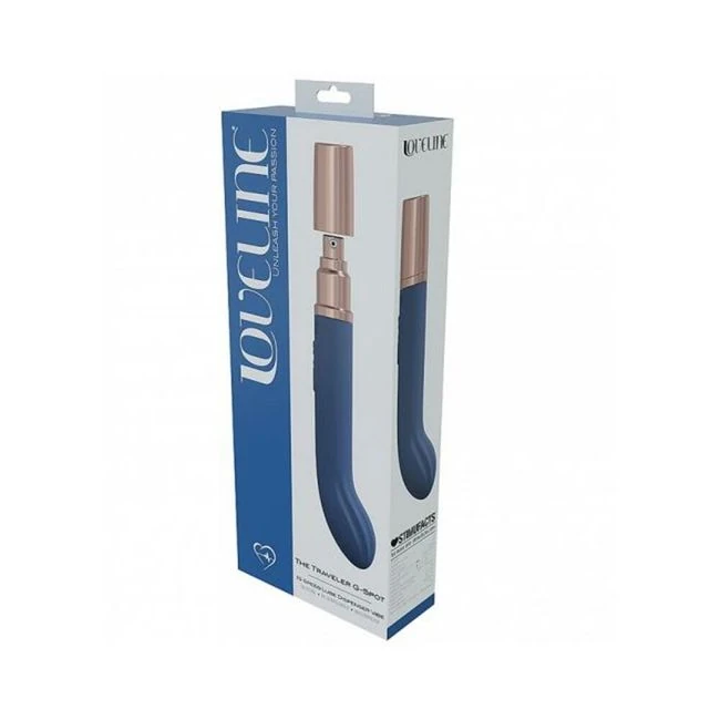 Loveline Traveler G-spot Silicone Rechargeable Splashproof Blue/grey - Vibration Modes