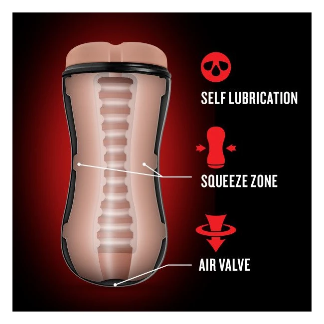 Loverboy Bad Boy Next Door Self Lubricating Stroker Beige - Internal Channel and Texture