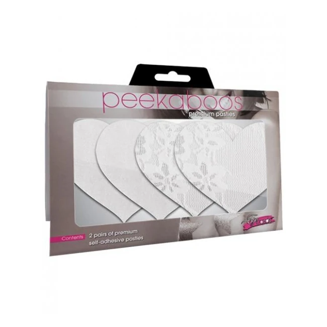 Luminous Hearts Pasties White 2 Pack - Fabric & Feel
