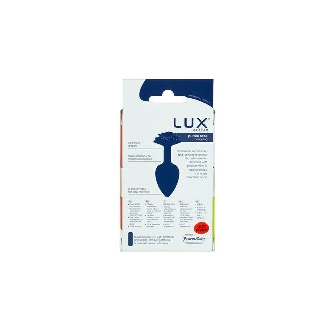 Lux Active Purple Rose 3.5in Metal Butt Plug Small - Experience the Lux Active Purple Rose 3.5-inch Metal Butt Plug
