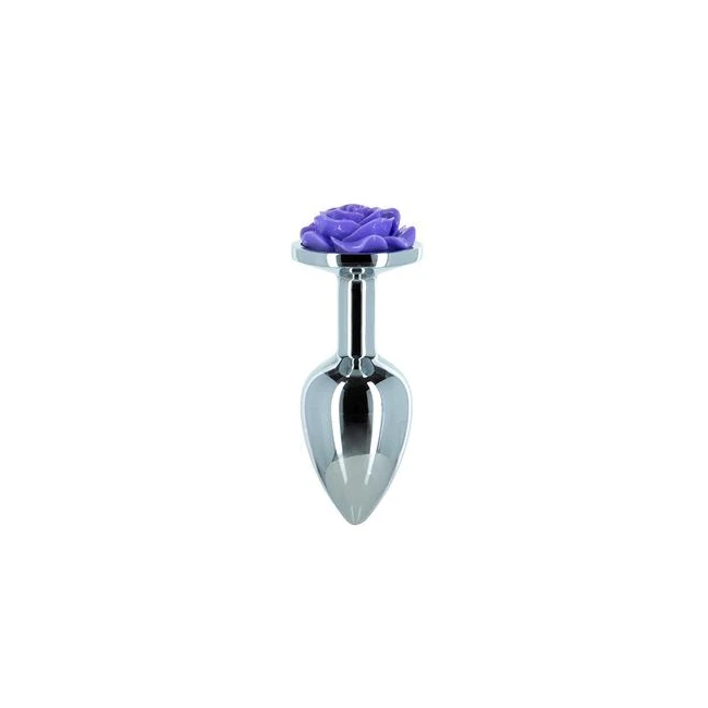 Lux Active Purple Rose 3.5in Metal Butt Plug Small - How It Feels