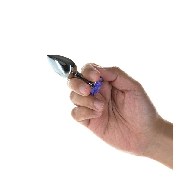 Lux Active Purple Rose 3.5in Metal Butt Plug Small - Dimensions & Specifications