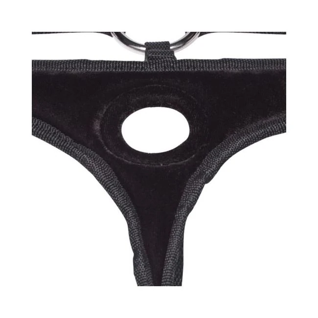 Lux Fetish Black Velvet Bikini Strap on O/s - Shape & Texture