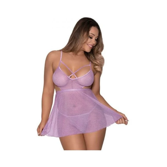 Magic Silk Girl Next Door Babydoll & Panty Lilac - Fabric & Feel