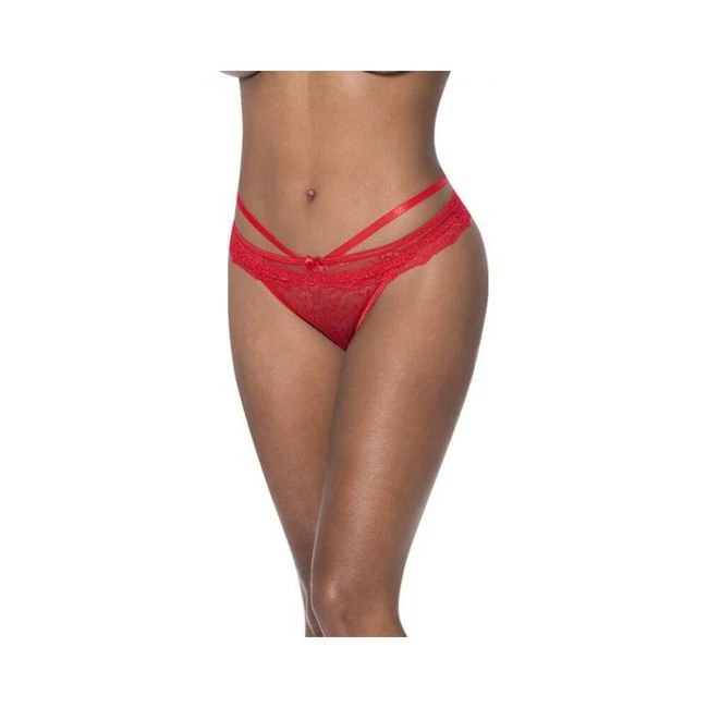 Magic Silk Ooh La Lace Peek-a-boo Cheeky Panty Red - Fabric & Feel