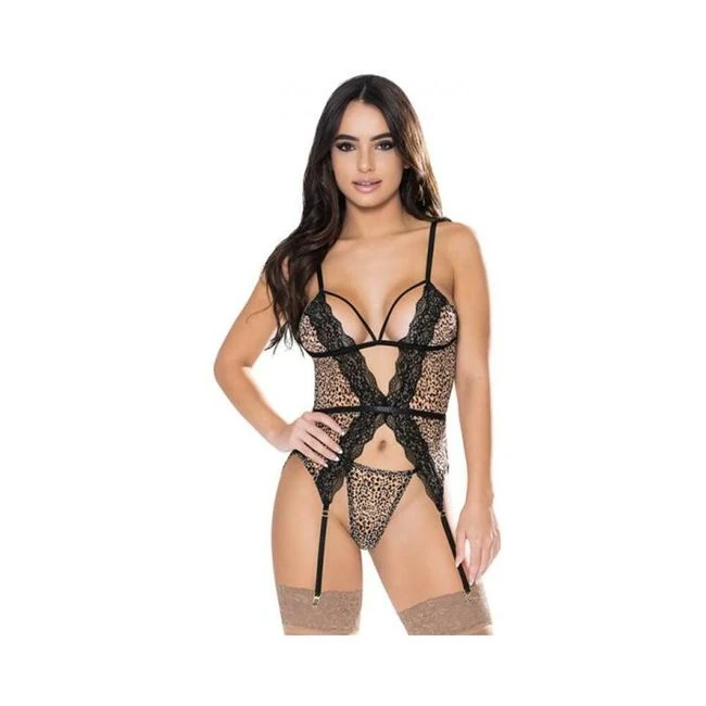 Magic Silk Purrrfect Basque & Thong Set Leopard - Fabric & Feel