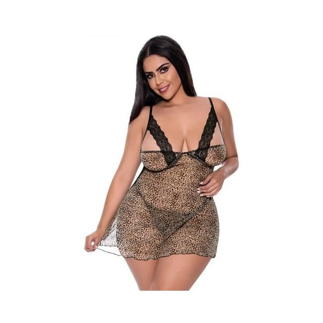 Magic Silk Purrrfect Chemise & Thong Set Leopard - Fit & Sizing