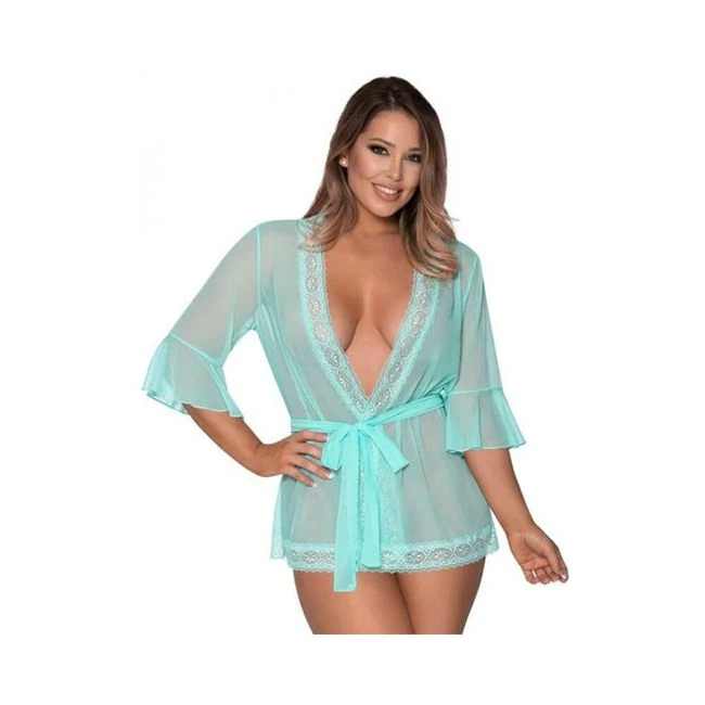 Magic Silk Seabreeze Robe W Lace Trim Turquoise - What Is the Magic Silk Seabreeze Robe W Lace Trim Turquoise?
