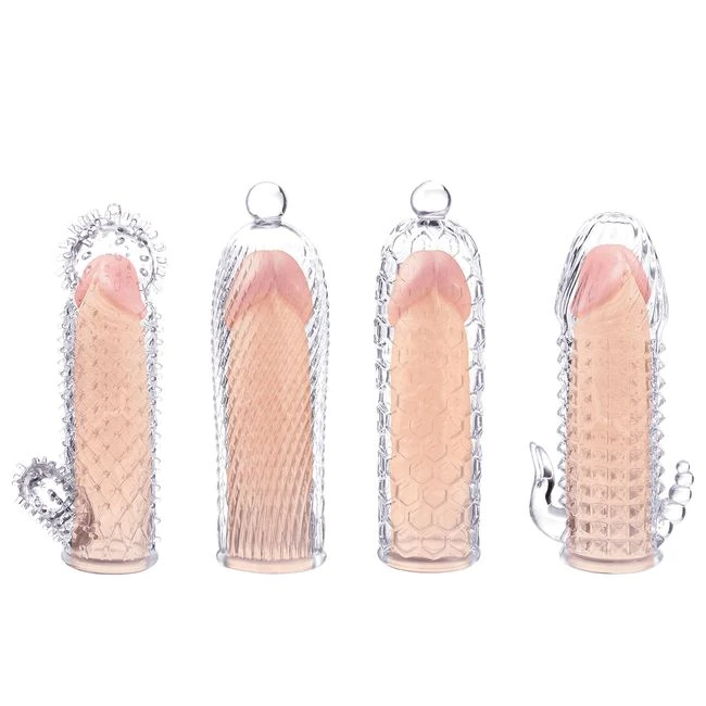 Magic Soft & Stretchy Tickler Sleeves - Clear - Internal Texture for Enhanced Stimulation