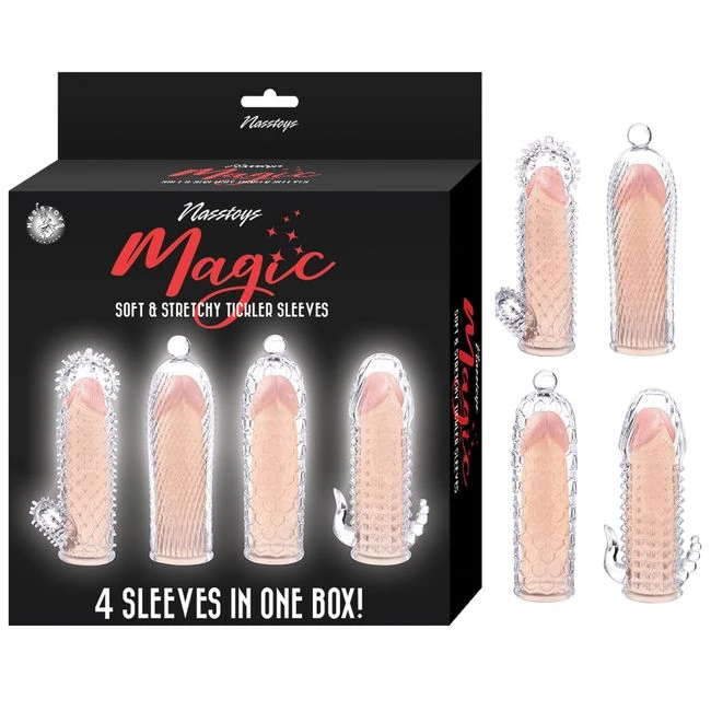 Magic Soft & Stretchy Tickler Sleeves - Clear - Grip, Control, and Versatility