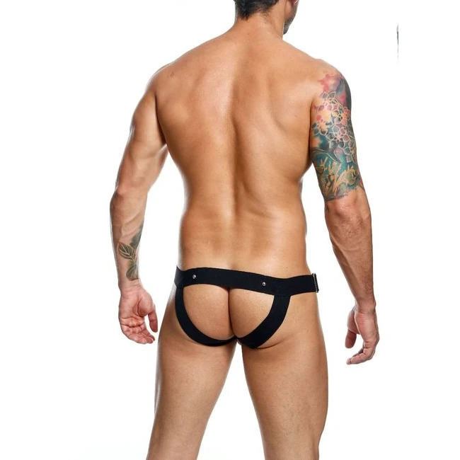 Male Basics Dngeon Cockring Jockstrap Black O/s - Hardware & Fasteners