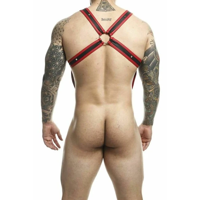 Male Basics Dngeon Cross Cock Ring Harness Red O/s - Build & Quality