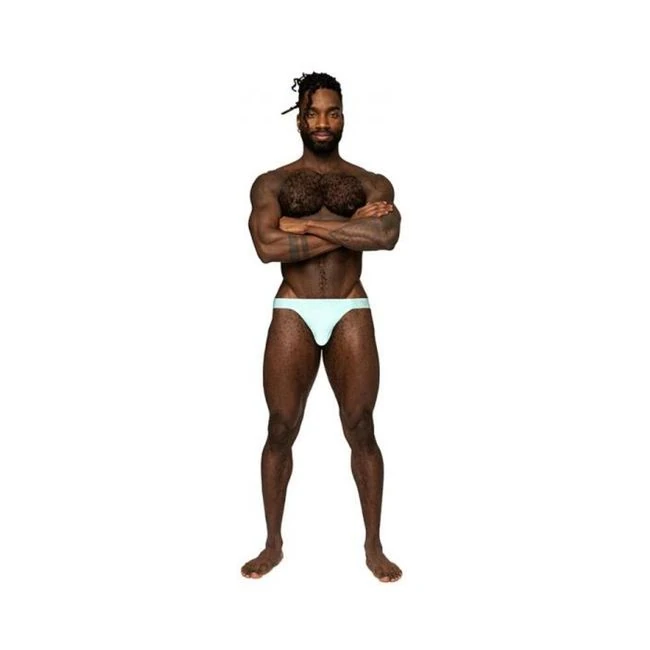Male Power Easy Breezy Thong Sleeve Aqua - Internal Texture