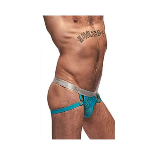 Male Power Mesh Rib Jock Ring Seafoam - Overview