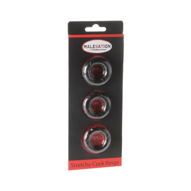 Malesation Stretchy Cock Rings 3 Pack - Overview