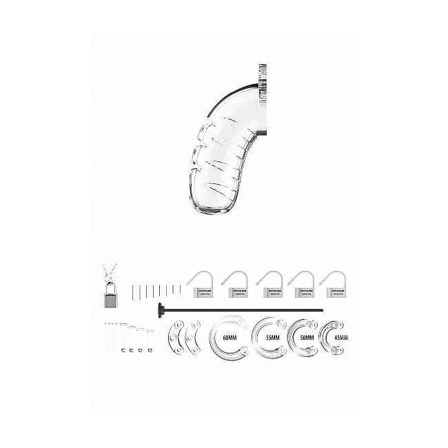 Mancage Model 16 Chastity 4.5 in Cage W/ Plug - Locking Hardware