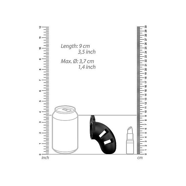 Mancage Model 20 Chastity 3.5 in Silicone Cock Cage - Hardware & Fasteners