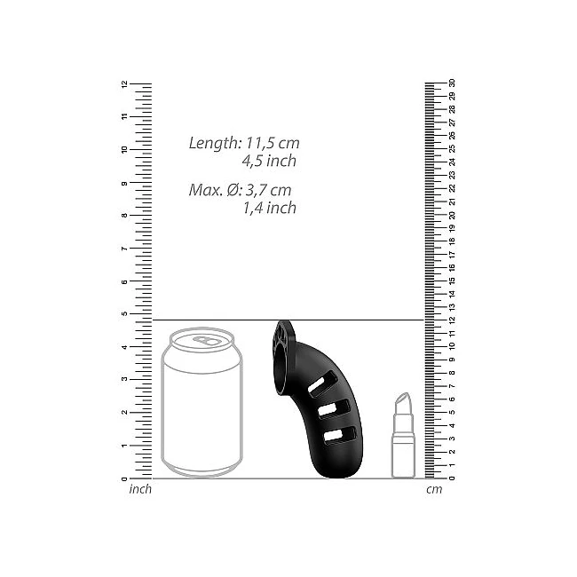 Mancage Model 21 Chastity 4.5 in Silicone Cock Cage - Hardware & Fasteners