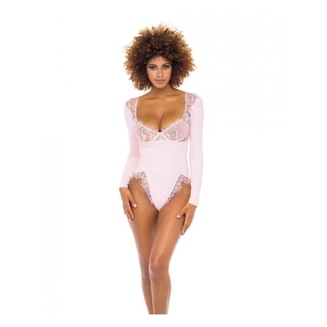 Maria Ribbed Knit & Lace Teddy Crystal - Fabric & Feel
