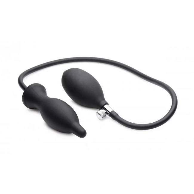 Master Series Dark Inflator Silicone Anal Plug - Shape & Comfort